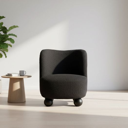 BALL-FOOT ACCENT CHAIR, BLACK