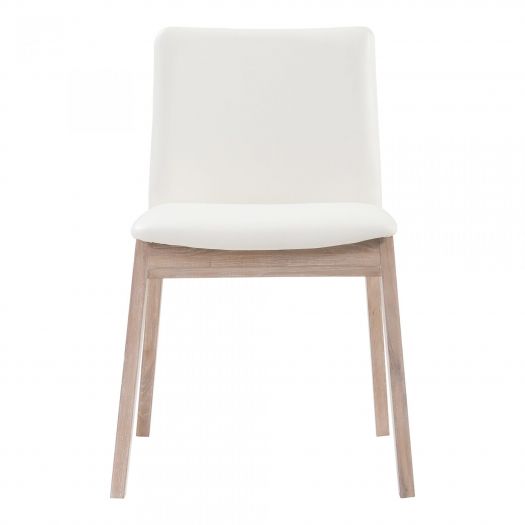 Deco Oak Dining Chair White Pvc-M2