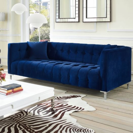 Bea Navy Velvet Sofa