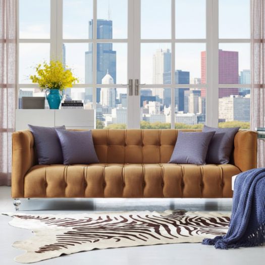 Bea Pink Velvet Sofa