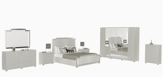 Off-White Feather Bedroom Set