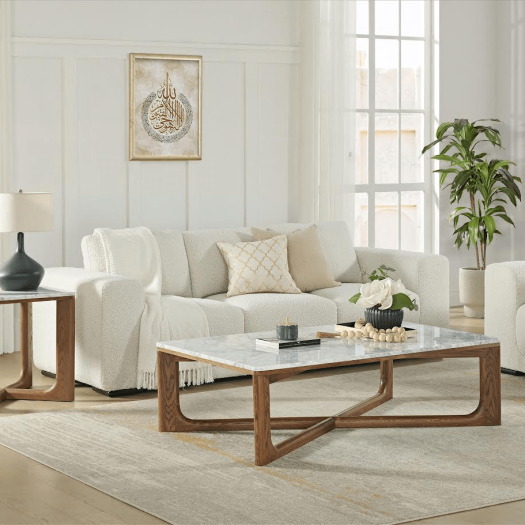 Bertogne Coffee Table With Mable Top