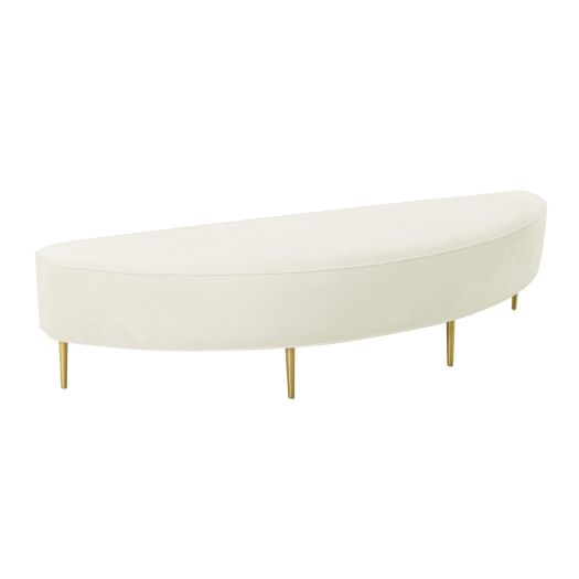 Bianca Cream Velvet Queen Bench
