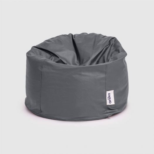 Big Buff Buff gray Leather Bean Bag