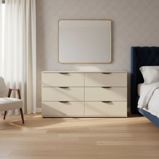 Bisque Beige Dresser with Mirror