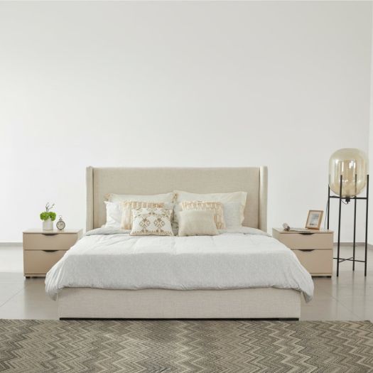 Bisque Beige Upholstered Bed