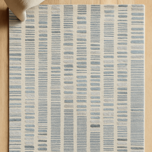 Black and Natural Striped Jute Rug - Modern Farmhouse Style