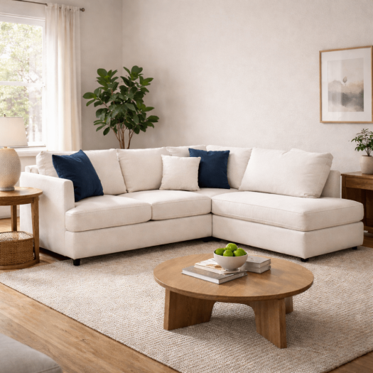 Blue Pearl Cream Sectional