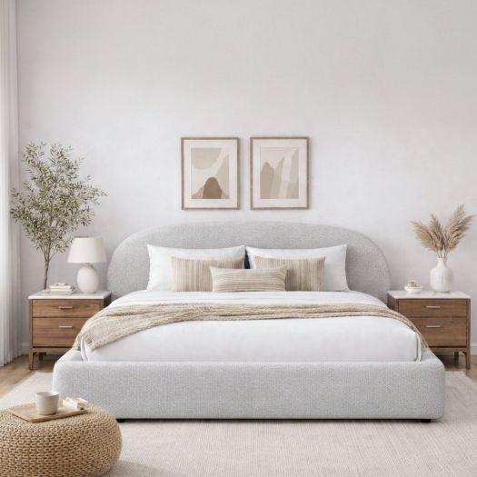 Boho Grey King bed