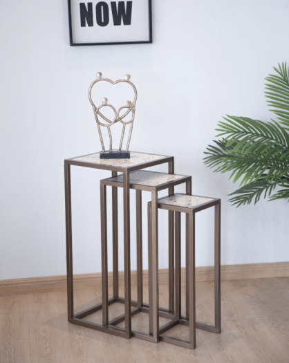 Brass Long Table Set of 3