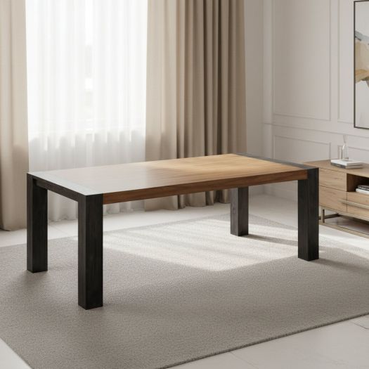 Breckenridge Dining Table with Oak Top in Black