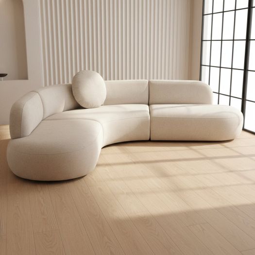 Broohah Beige Micro-Herringbone Sectional