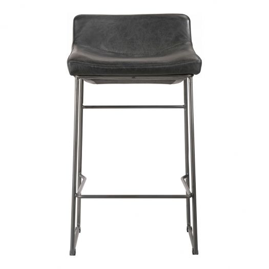 Starlet Counter Stool Onyx Black Leather -M2