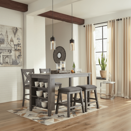 Caitbrook Counter Height Dining Table and Bar Stools (Set of 3)