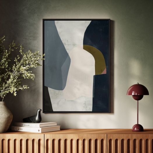 Dark Abstract Canvas Wall Art with Floating Frame