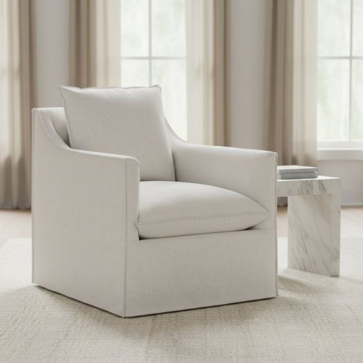 Cape May Slipcovered Swivel Chair