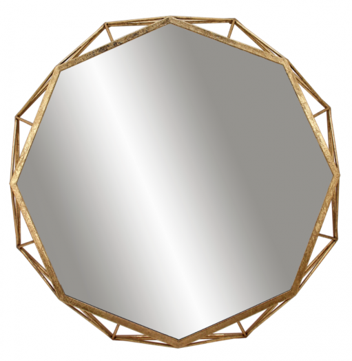 METAL, 28" 2D OCTAGON MIRROR,GOLD