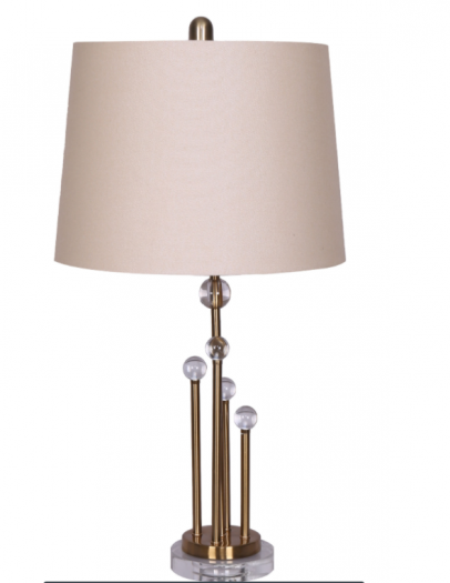 METAL 26" TUBE GARDEN TABLE LAMP, GOLD