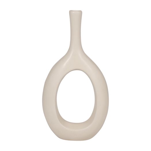 CER, 12 CURVED OPEN CUT OUT VASE, COTTON