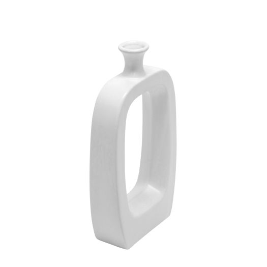 CER, 14 VASE W/CUTOUT, WHITE