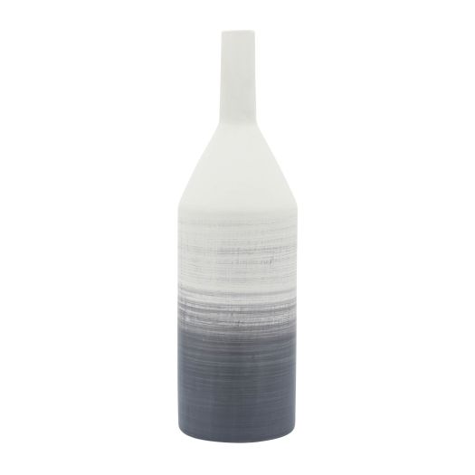 Cer, 22H Matte 2 Tone Bottle Vase, Gray