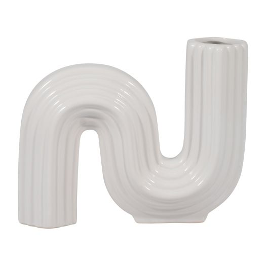 CER, 6 LOOPY VASE, WHITE