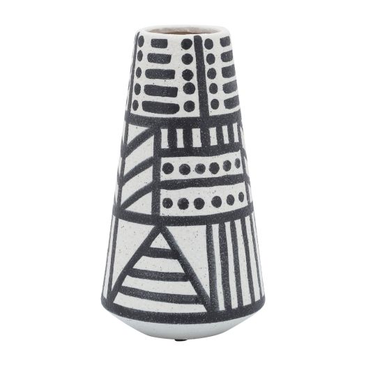 CER, 8 ECLECTIC VASE, BLACK/WHITE