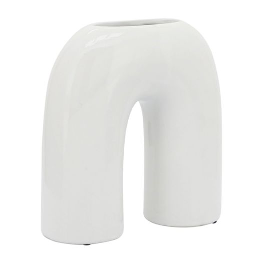 CER, 8 HORSESHOE VASE, WHITE