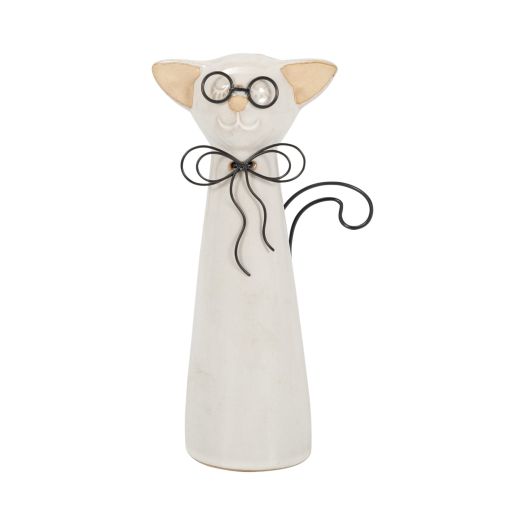 CER, 8H CAT W/ GLASSES, BEIGE