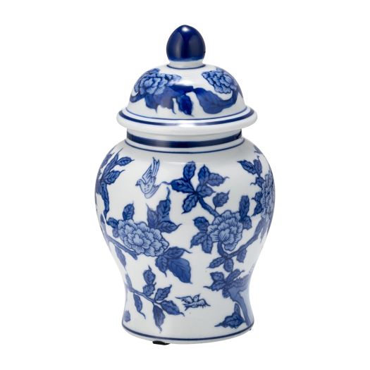 CER, 8H TEMPLE JAR, BLUE/WHITE