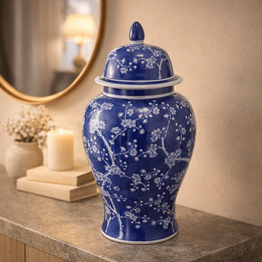 CHERRY BLOSSOMS GINGER JAR,SMALL