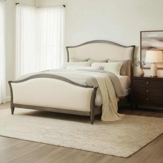 Ciao Bella Cal King Upholstered Bed- Speckled Gray