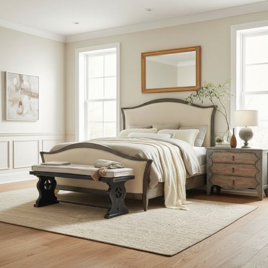 Ciao Bella Queen Upholstered Bed- Speckled Gray