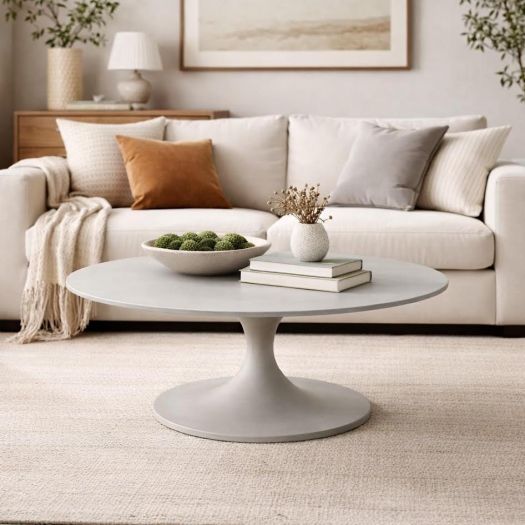 CircleBrew White Round Coffee Table