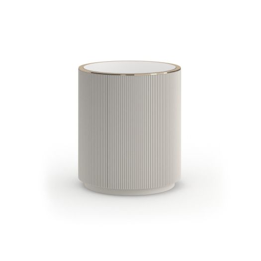 Classic - Love Round End Table - Matte Pearl