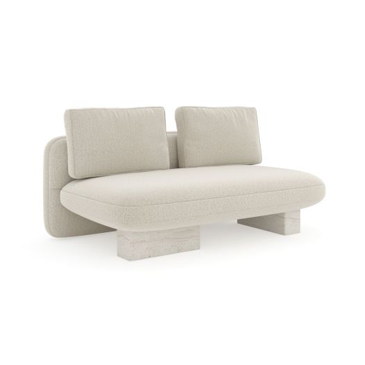 Classic Upholstery - Overlap Armless Loveseat Ecru