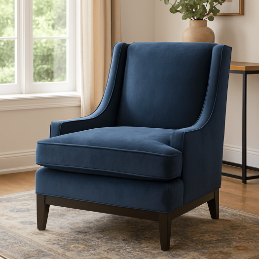 Classy By Noha Albabtain Blue Velvet Chair