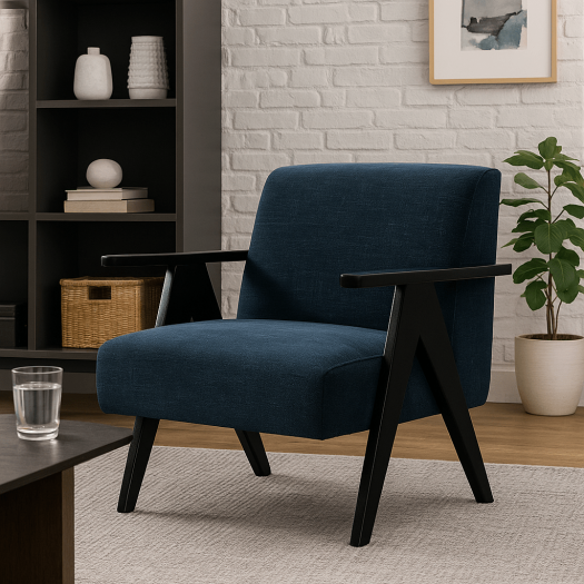 Cletus Blue Accent Chair