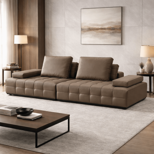 Cloud Comfort Brown 3 Seater Sofa W280