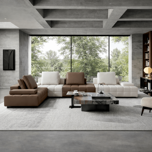 Cloud Comfort Brown/Cream Sectional