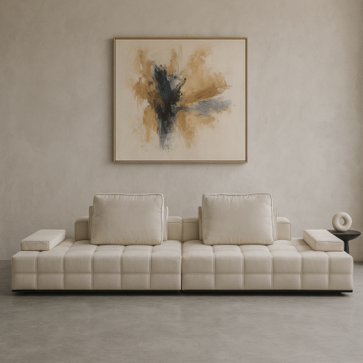 Cloud Comfort Cream 4 Seater Sofa W338