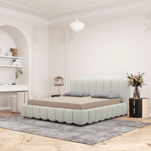 Cloud Grey King Bed