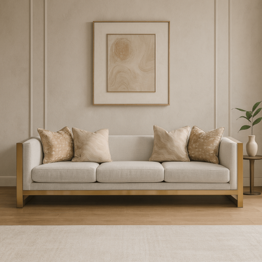 Coastal Comfort Beige 4 Seater Sofa W262
