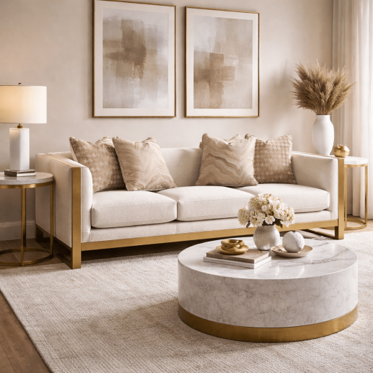 Coastal Comfort Beige Sofa W217