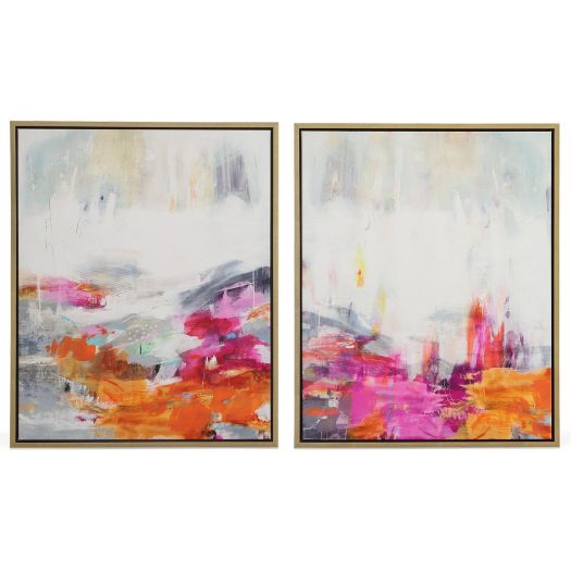 Color Theory Framed Canvases, S/2