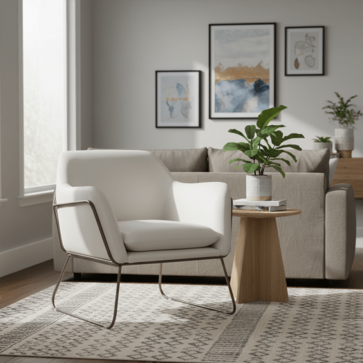 Comfort Cover White Accent Chair