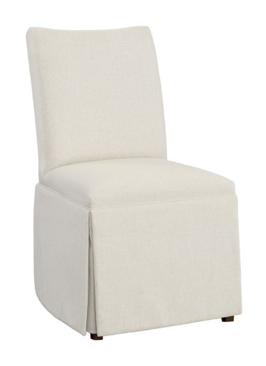 Concave Short Back Skirted Dining Chair