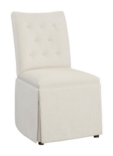 Concave Short Back Skirted Dining Chair