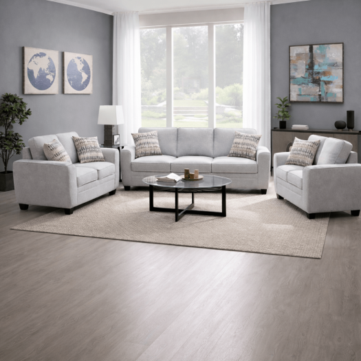 Confa Grey Living Room Set (Sofa + 2 Loveseat)