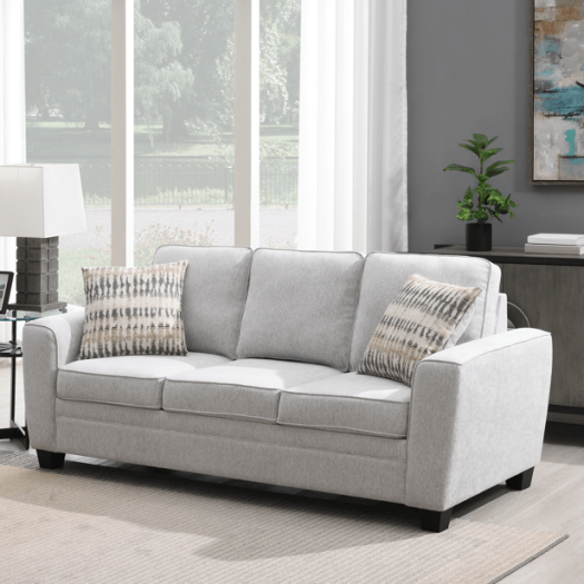 Confa Grey Sofa with Two Pillows